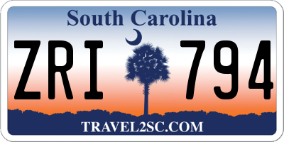 SC license plate ZRI794