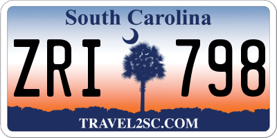 SC license plate ZRI798
