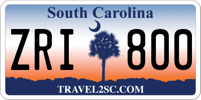 SC license plate ZRI800