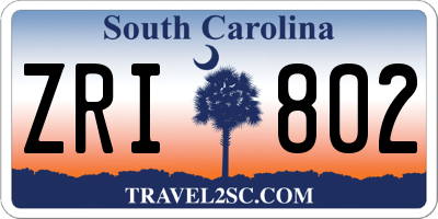 SC license plate ZRI802
