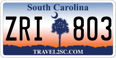 SC license plate ZRI803