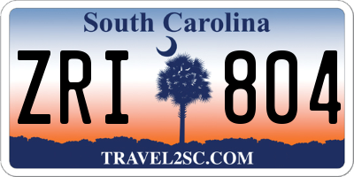 SC license plate ZRI804