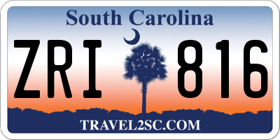 SC license plate ZRI816