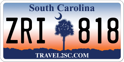 SC license plate ZRI818