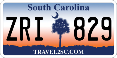 SC license plate ZRI829
