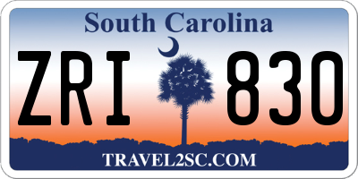 SC license plate ZRI830