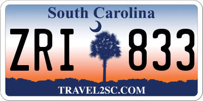 SC license plate ZRI833