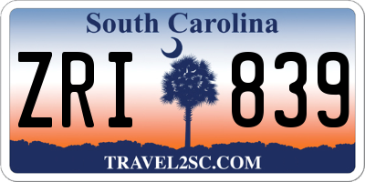SC license plate ZRI839
