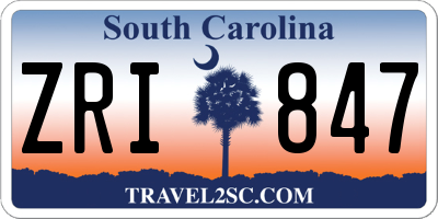 SC license plate ZRI847