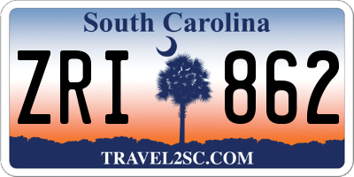 SC license plate ZRI862