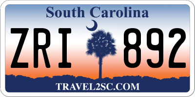SC license plate ZRI892