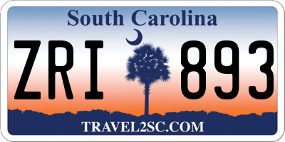 SC license plate ZRI893