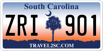 SC license plate ZRI901