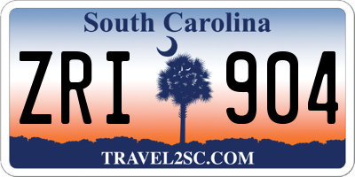 SC license plate ZRI904