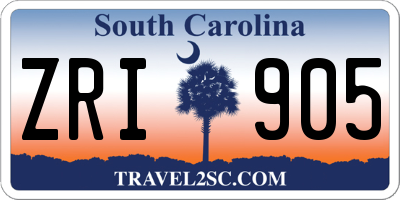 SC license plate ZRI905