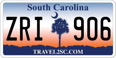 SC license plate ZRI906