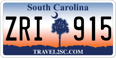 SC license plate ZRI915