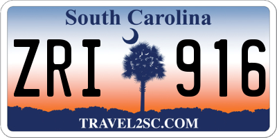 SC license plate ZRI916