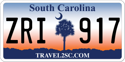 SC license plate ZRI917