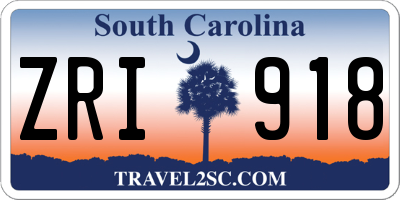 SC license plate ZRI918