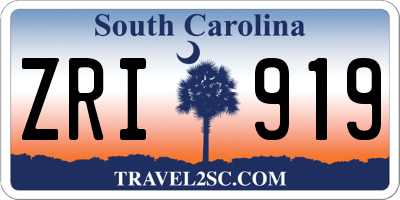 SC license plate ZRI919