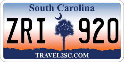 SC license plate ZRI920
