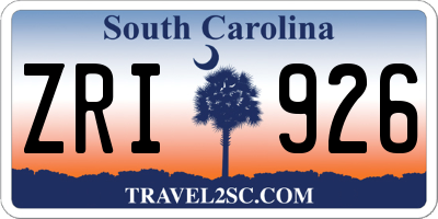 SC license plate ZRI926