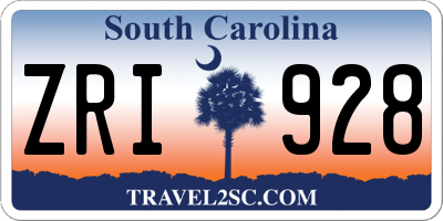 SC license plate ZRI928
