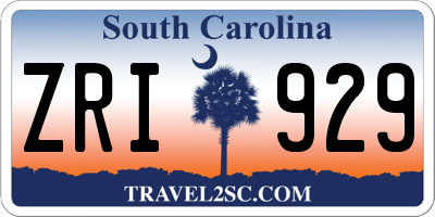 SC license plate ZRI929