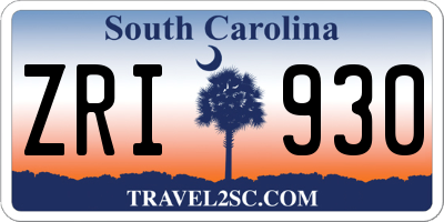 SC license plate ZRI930