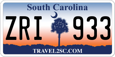 SC license plate ZRI933