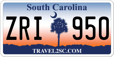 SC license plate ZRI950