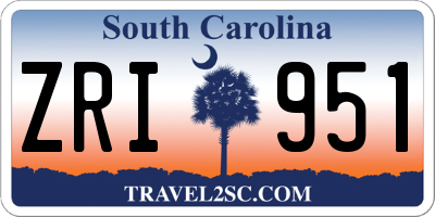 SC license plate ZRI951