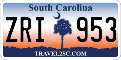 SC license plate ZRI953