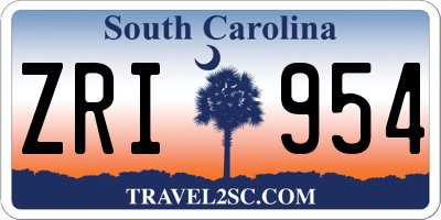SC license plate ZRI954