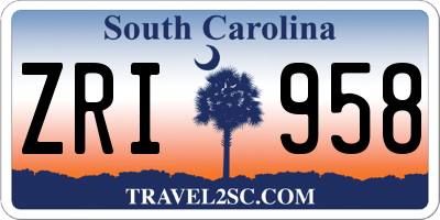 SC license plate ZRI958