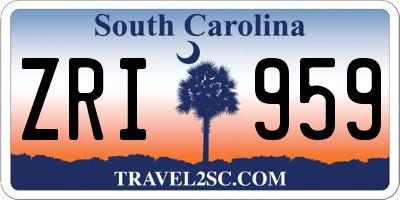 SC license plate ZRI959