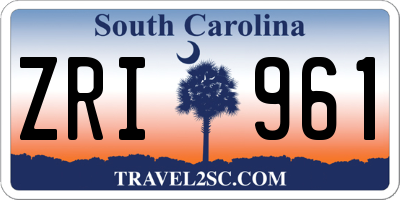 SC license plate ZRI961