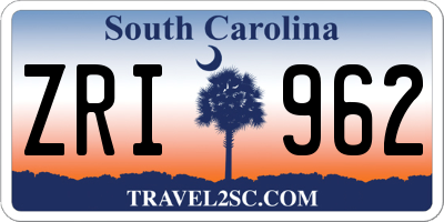 SC license plate ZRI962