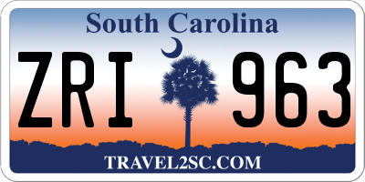 SC license plate ZRI963