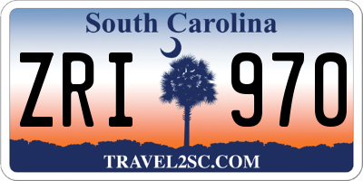 SC license plate ZRI970