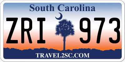 SC license plate ZRI973
