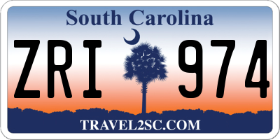 SC license plate ZRI974