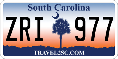 SC license plate ZRI977