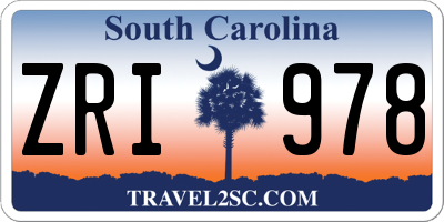 SC license plate ZRI978