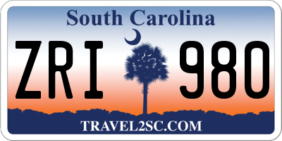 SC license plate ZRI980