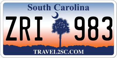 SC license plate ZRI983