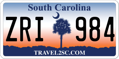 SC license plate ZRI984