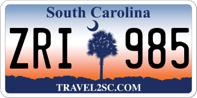 SC license plate ZRI985