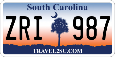 SC license plate ZRI987